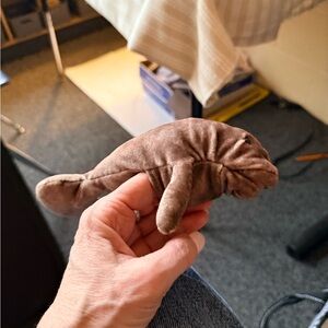 Brown Plush Manatee Folkmanis finger puppet